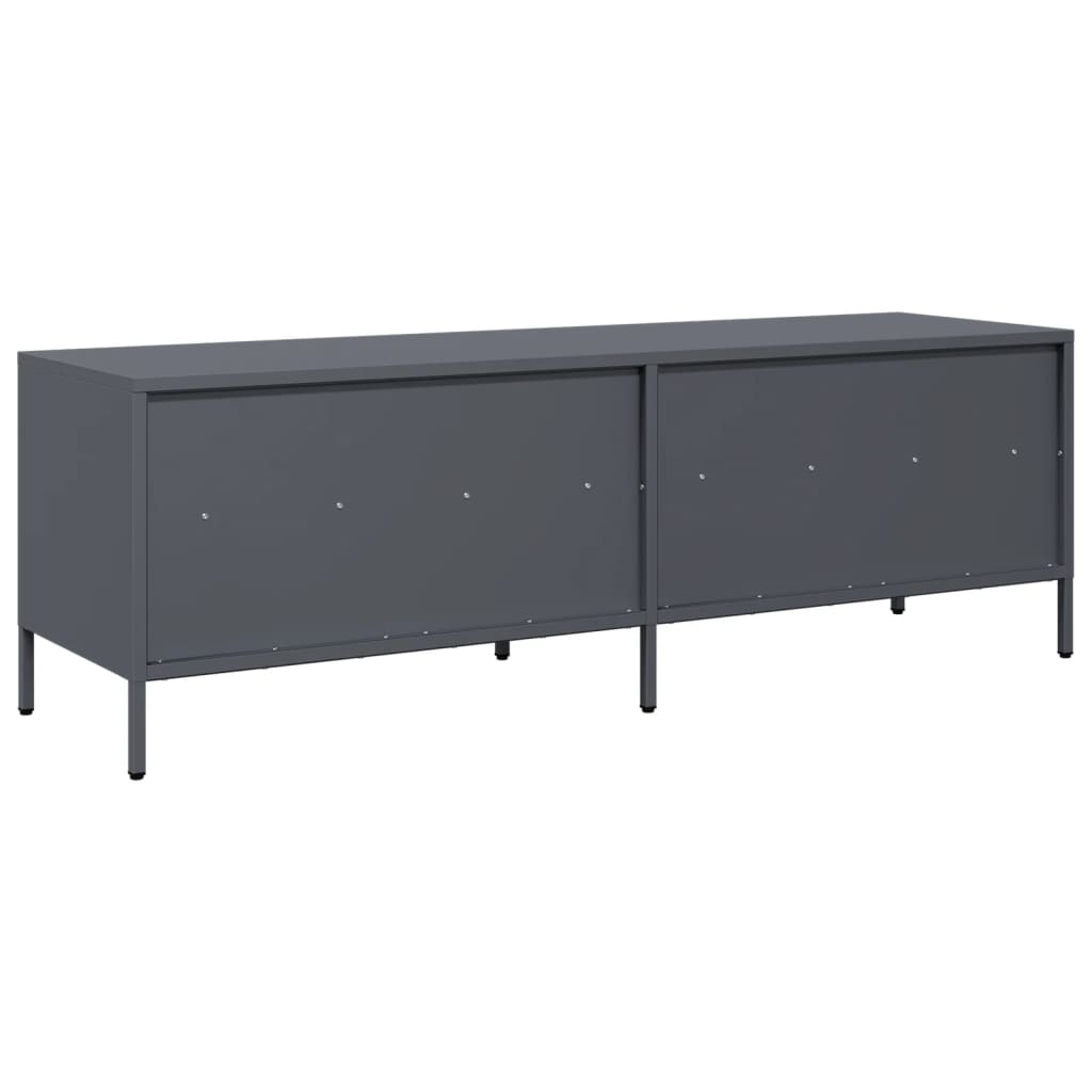 Meuble TV anthracite 135x39x43,5 cm acier laminé à froid