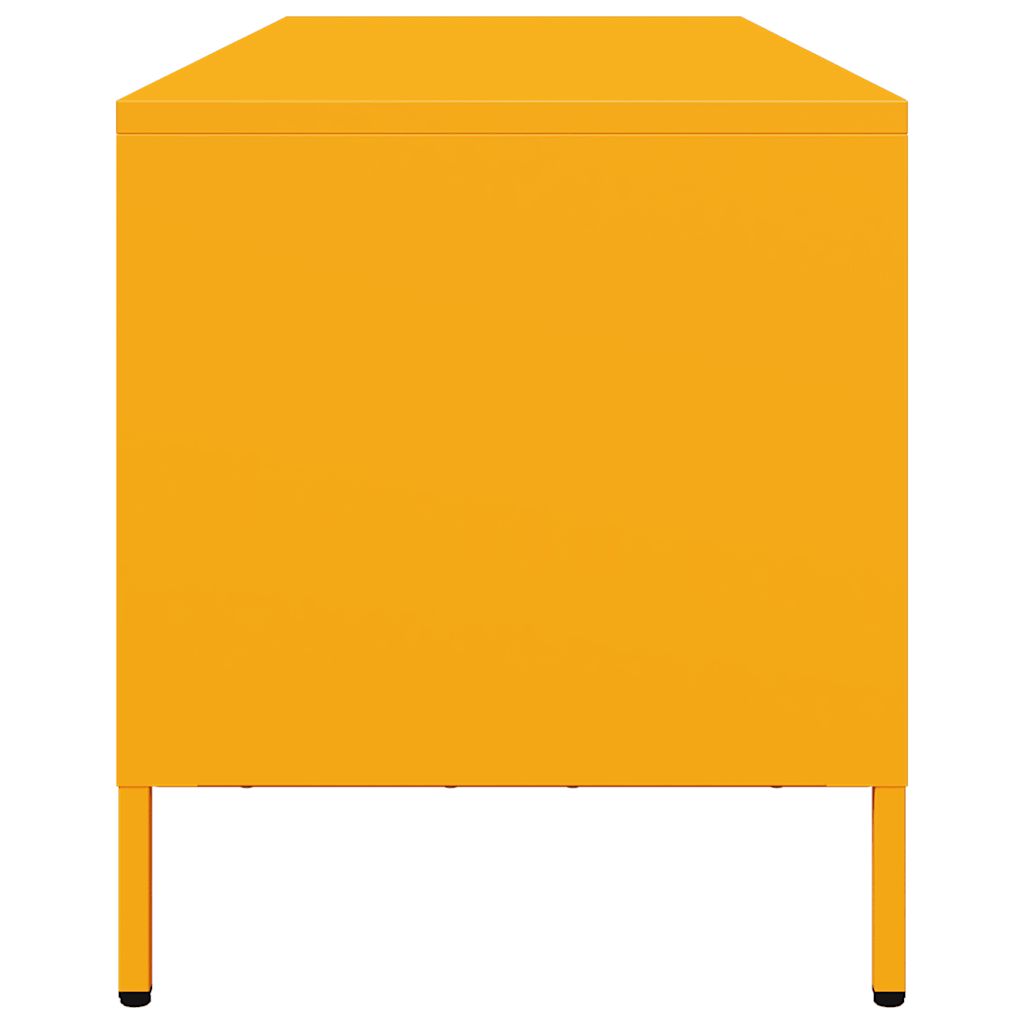 Meuble TV jaune moutarde 135x39x43,5 cm Acier laminé à froid