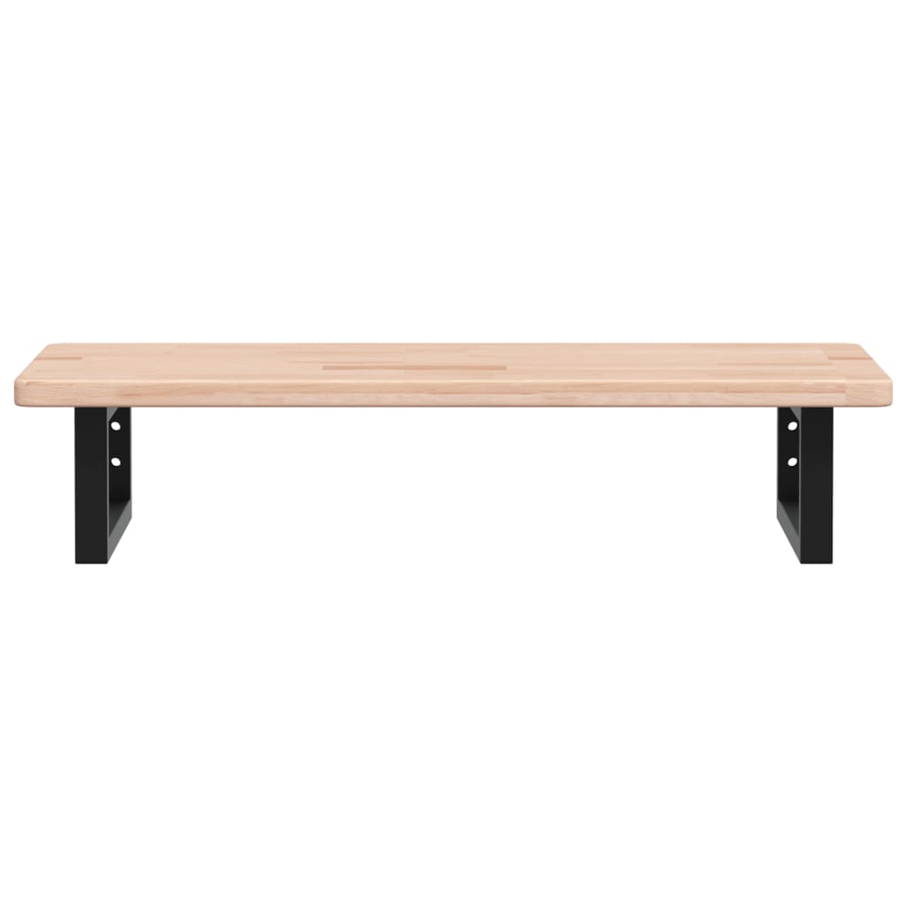 Waschtischplatte mit Halterung Stahl und Massivholz Eiche