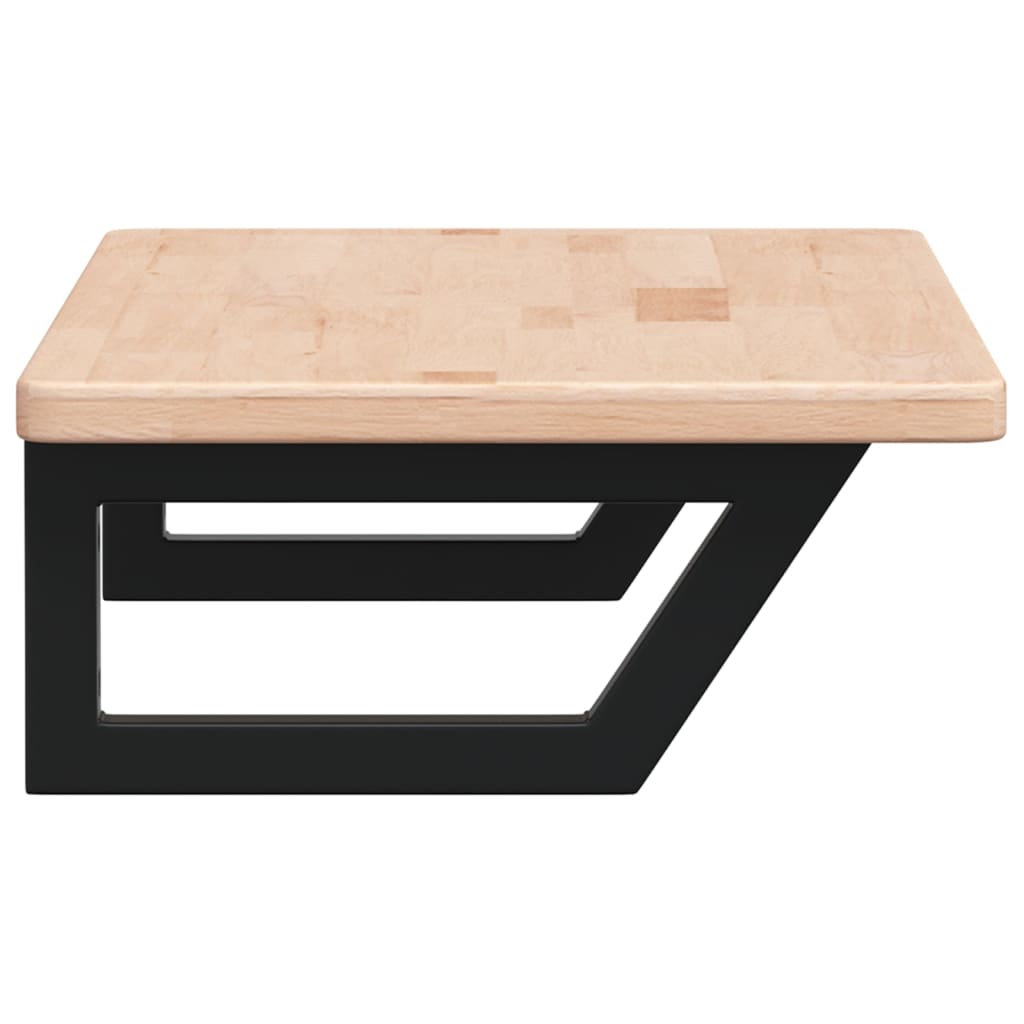 Waschtischplatte mit Halterung Stahl und Massivholz Eiche