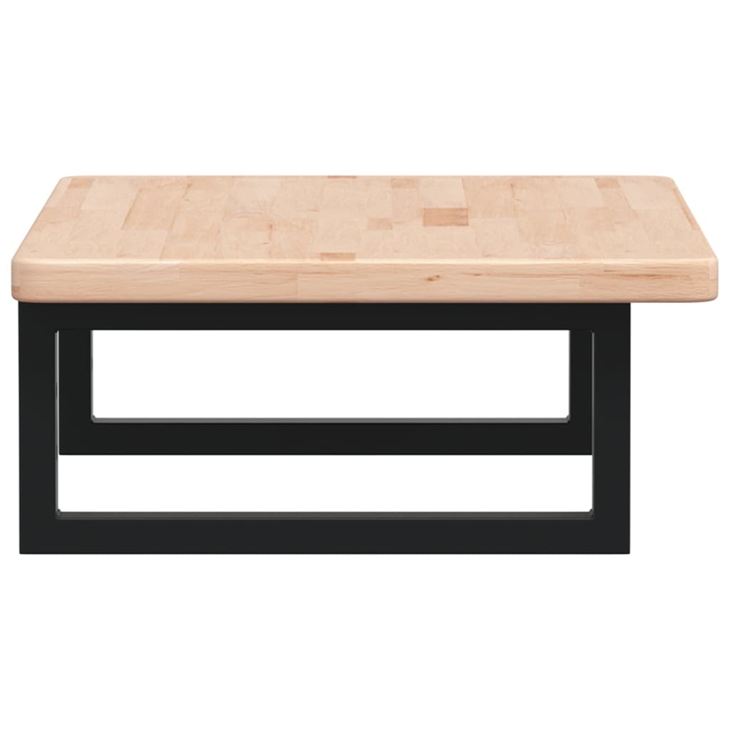 Waschtischplatte mit Halterung Stahl und Massivholz Eiche