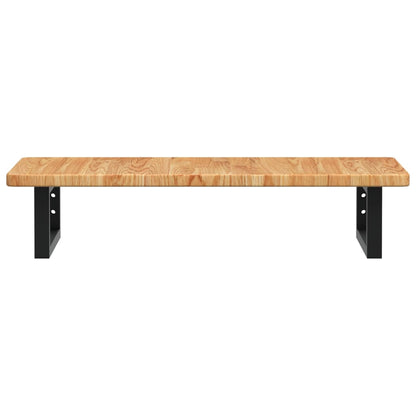 Waschtischplatte mit Halterung Stahl und Massivholz Eiche