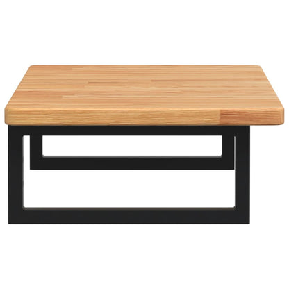 Waschtischplatte mit Halterung Stahl und Massivholz Eiche