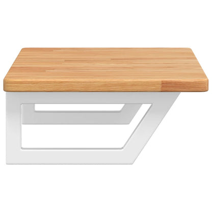 Waschtischplatte mit Halterung Stahl und Massivholz Eiche