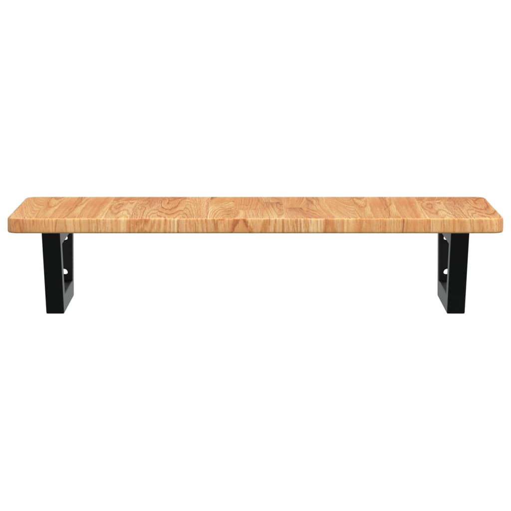 Waschtischplatte mit Halterung Stahl und Massivholz Eiche