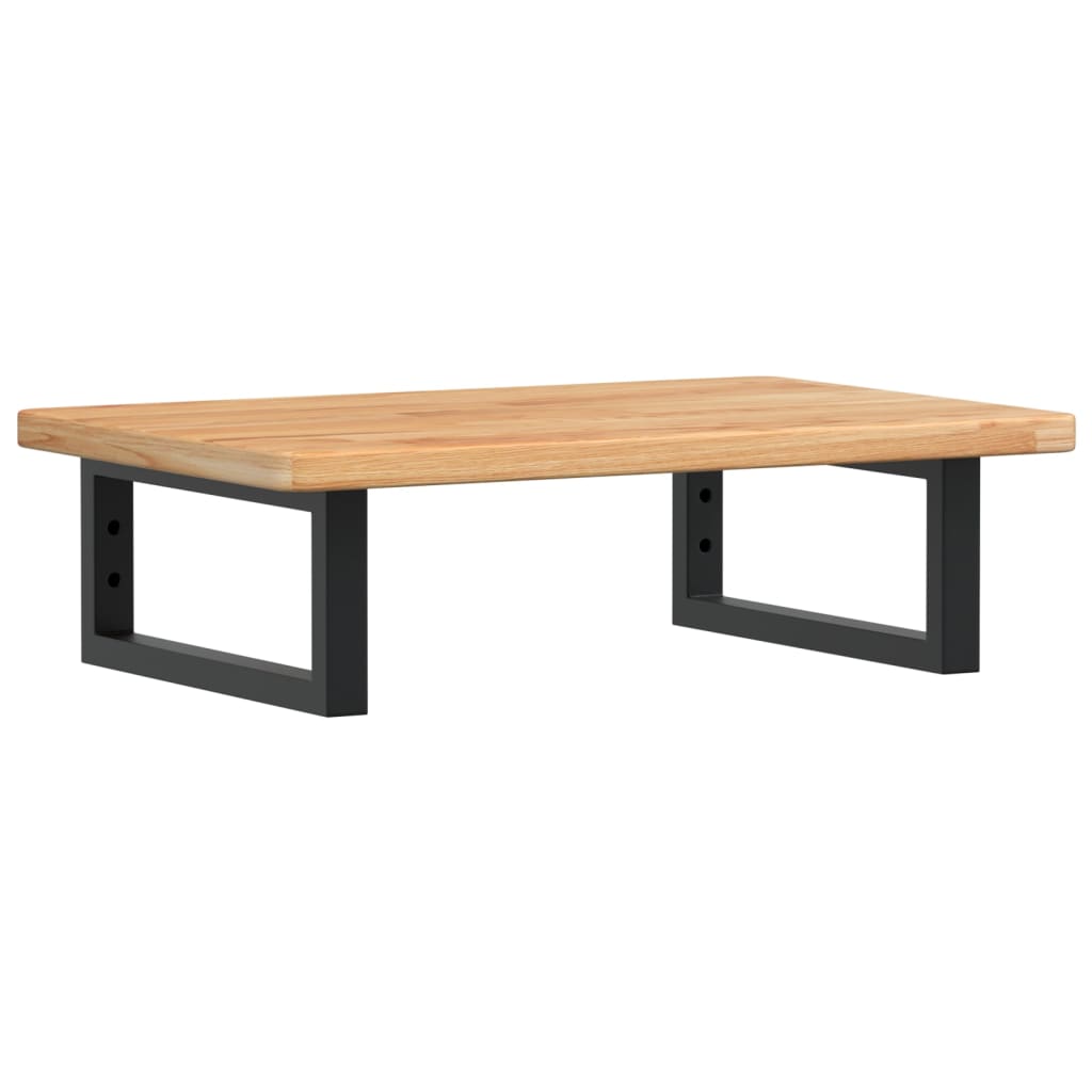Waschtischplatte mit Halterung Stahl und Massivholz Eiche