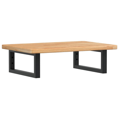 Waschtischplatte mit Halterung Stahl und Massivholz Eiche