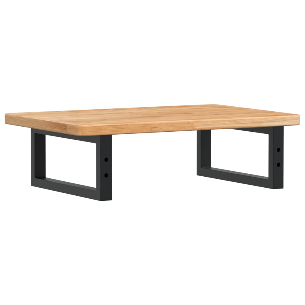 Waschtischplatte mit Halterung Stahl und Massivholz Eiche