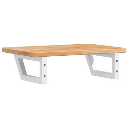 Waschtischplatte mit Halterung Stahl und Massivholz Eiche
