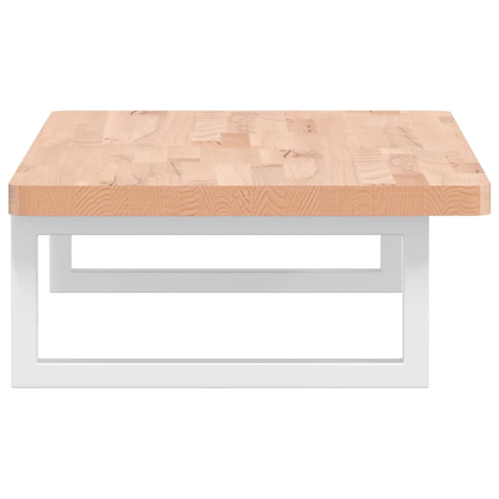 Washbasin shelf wall-mounted steel and solid beech wood