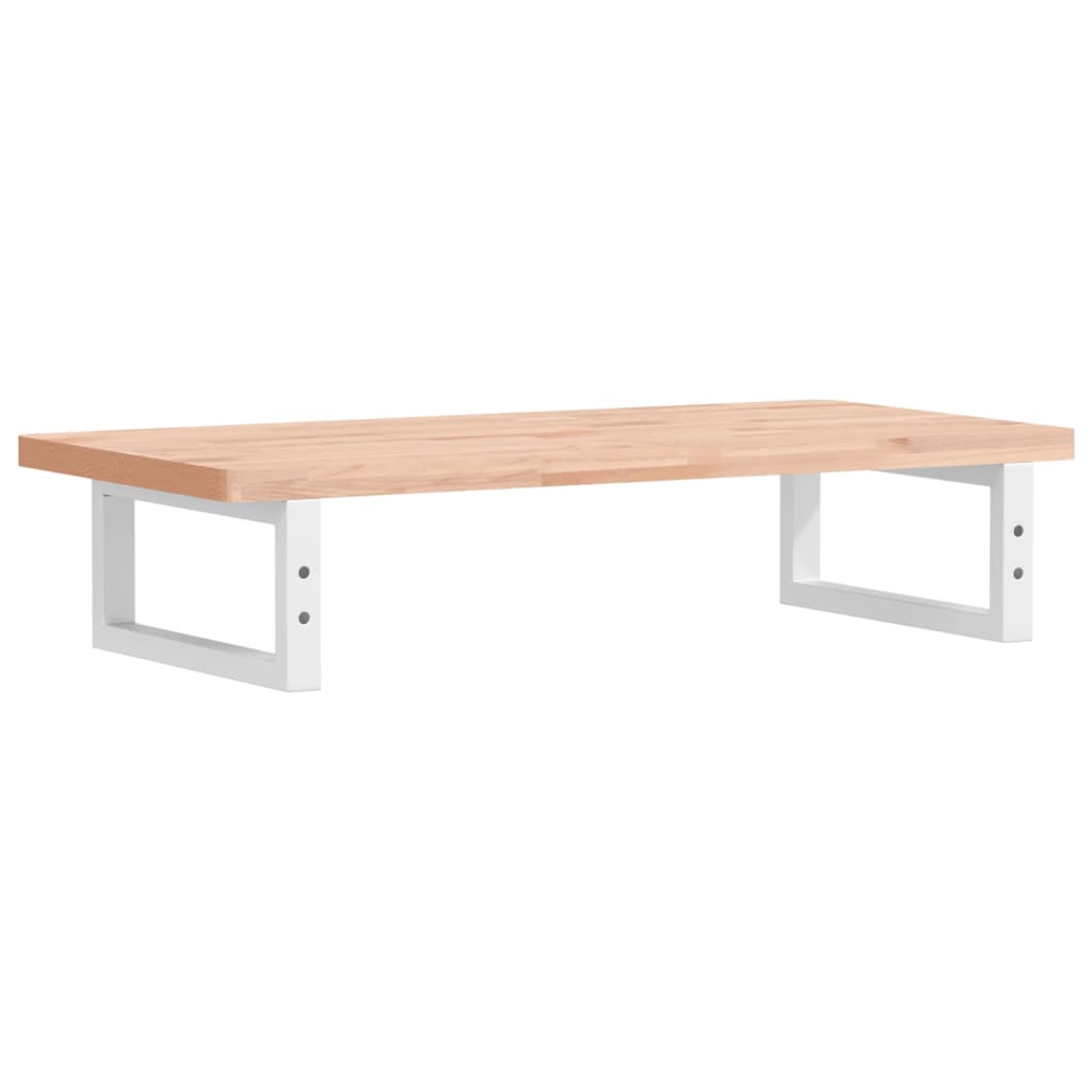 Washbasin shelf wall-mounted steel and solid beech wood