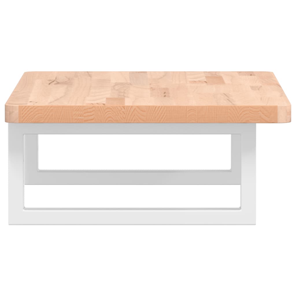 Washbasin shelf wall-mounted steel and solid beech wood