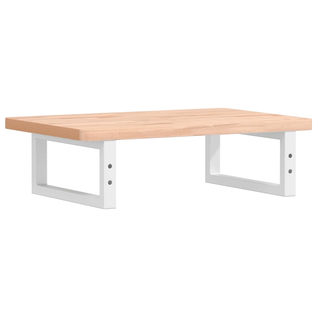 Washbasin shelf wall-mounted steel and solid beech wood
