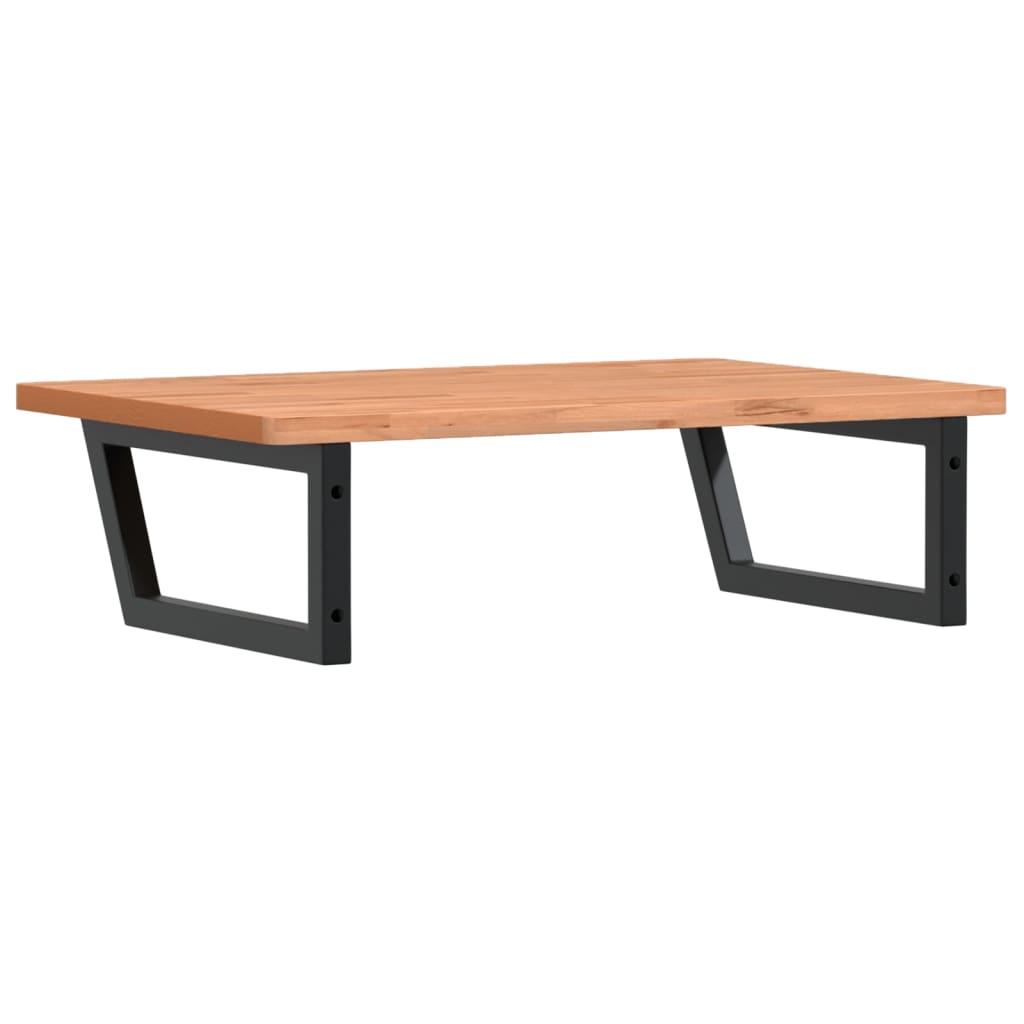 Waschbeckenregal Wandmontage Stahl und Massivholz Buche