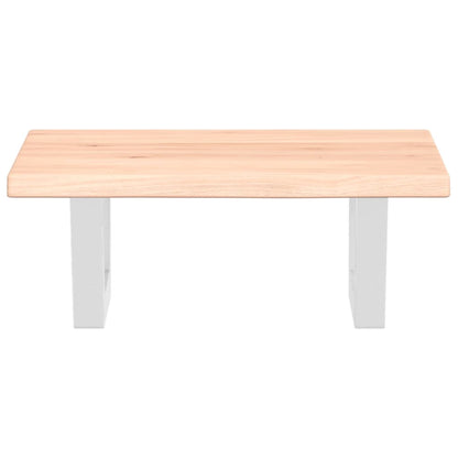 Waschtischplatte mit Halterung Stahl und Massivholz Eiche