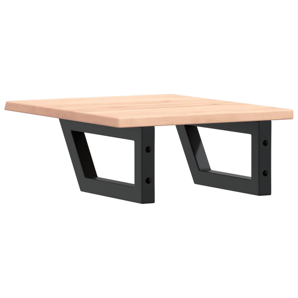 Waschtischplatte mit Halterung Stahl und Massivholz Eiche