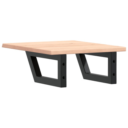 Waschtischplatte mit Halterung Stahl und Massivholz Eiche