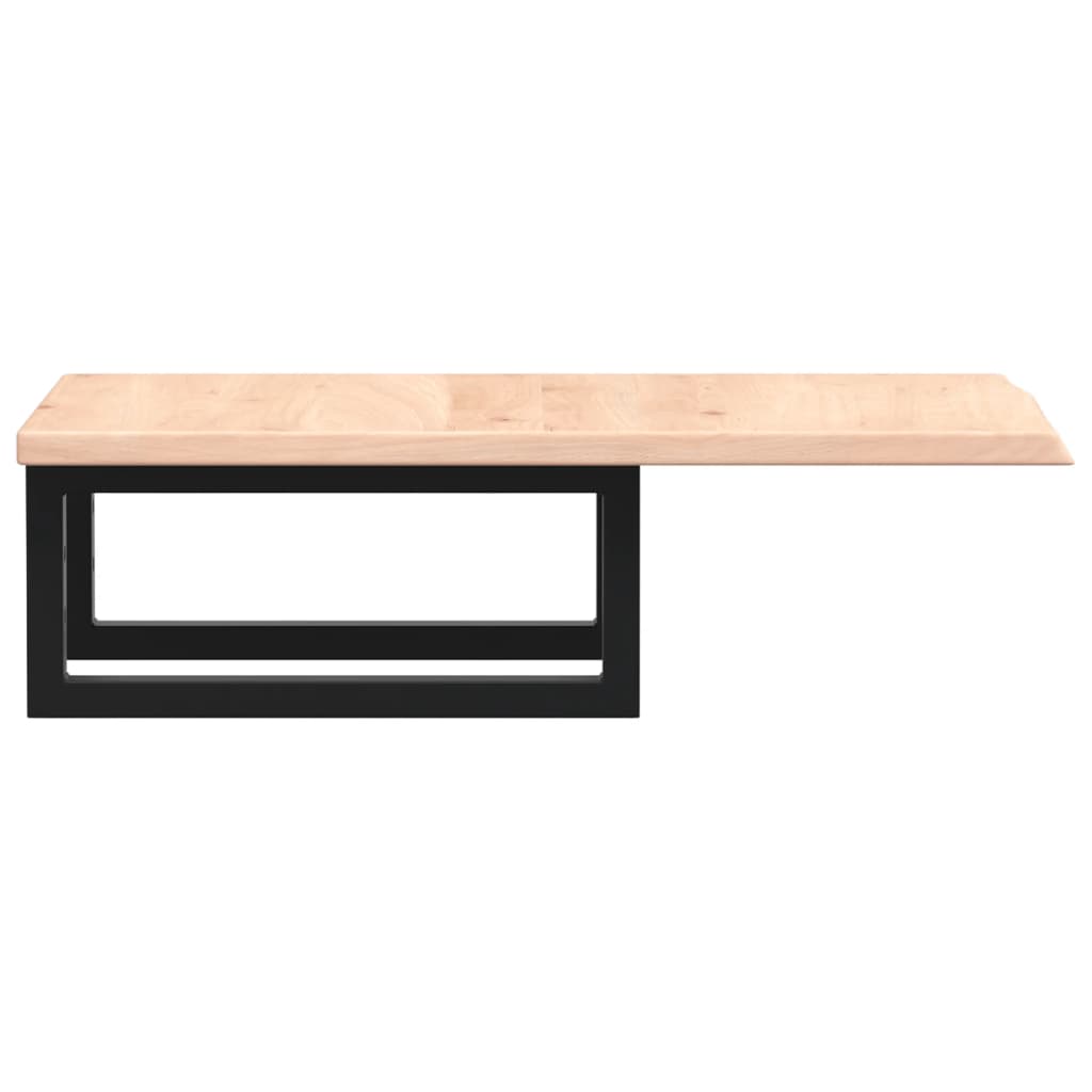 Waschtischplatte mit Halterung Stahl und Massivholz Eiche