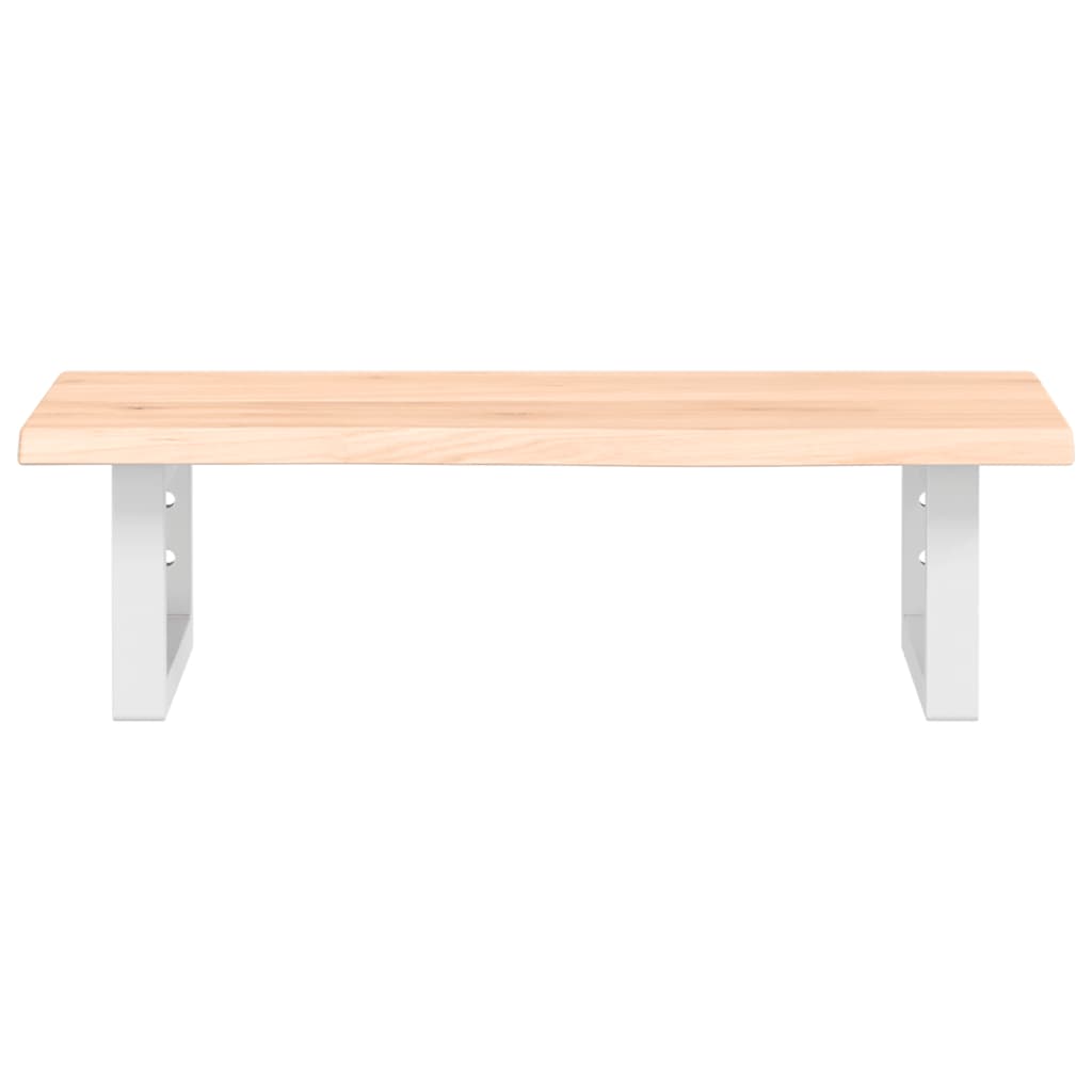 Waschtischplatte mit Halterung Stahl und Massivholz Eiche