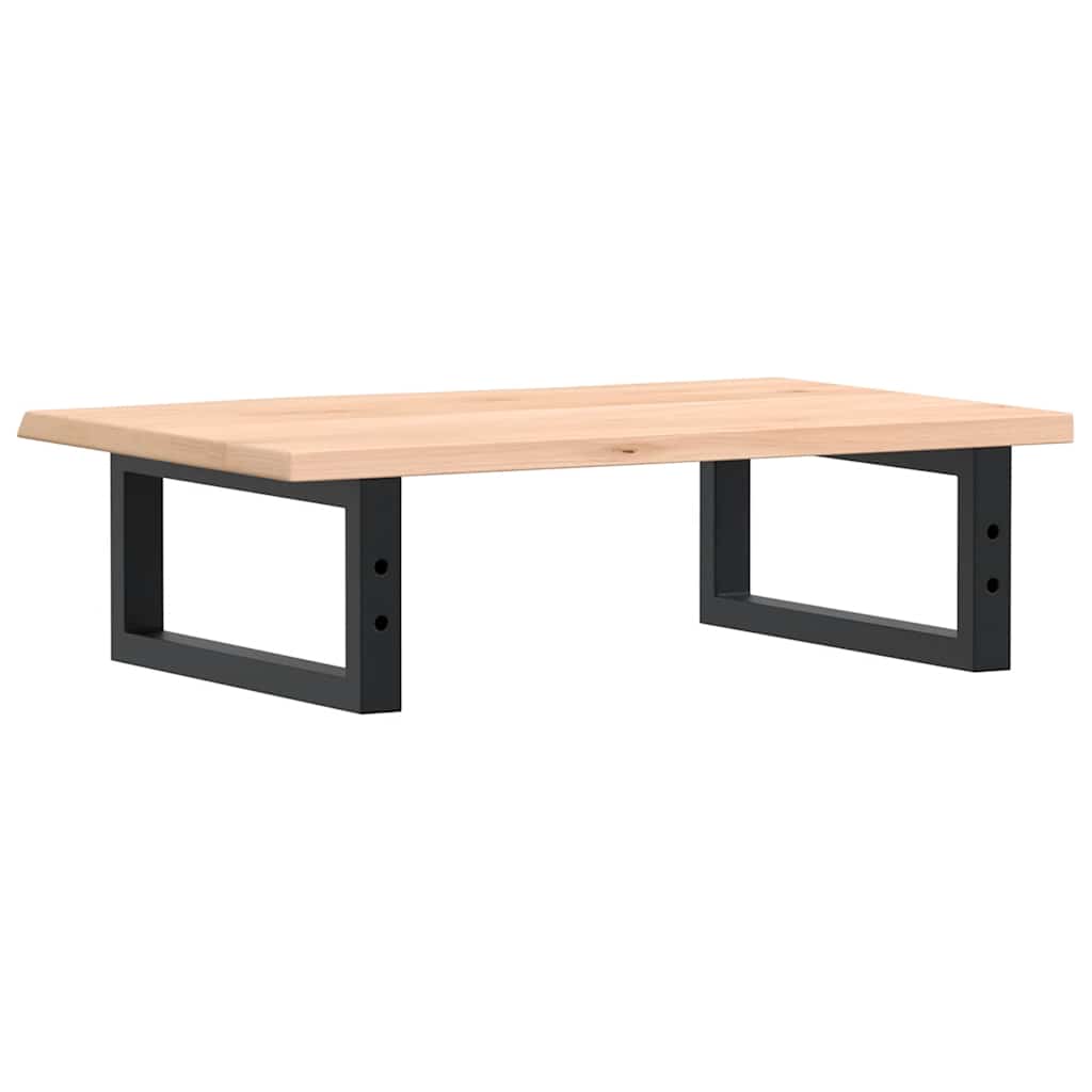 Waschtischplatte mit Halterung Stahl und Massivholz Eiche