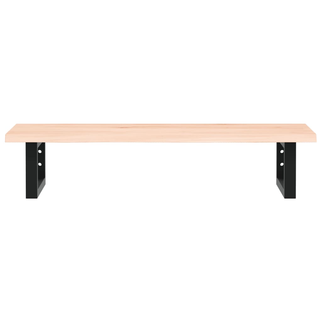 Waschtischplatte mit Halterung Stahl und Massivholz Eiche