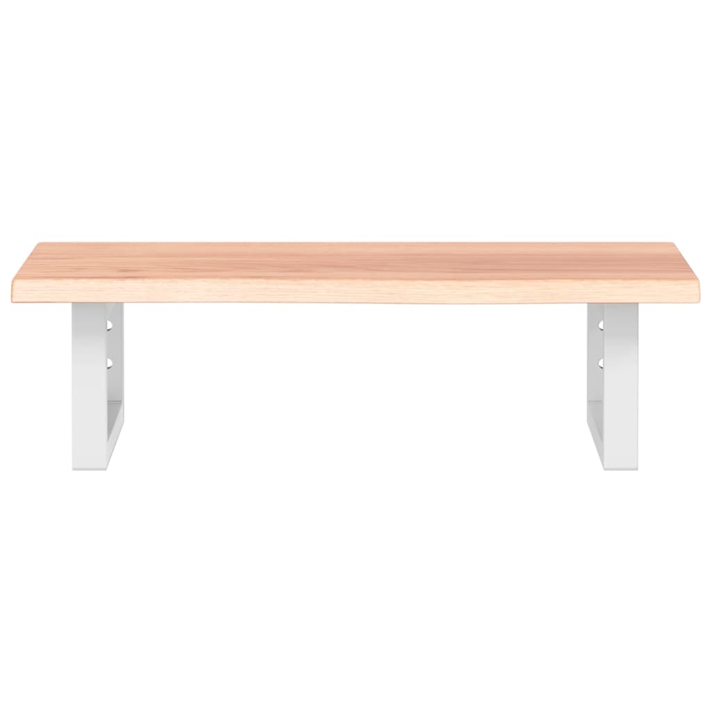 Waschtischplatte mit Halterung Stahl und Massivholz Eiche