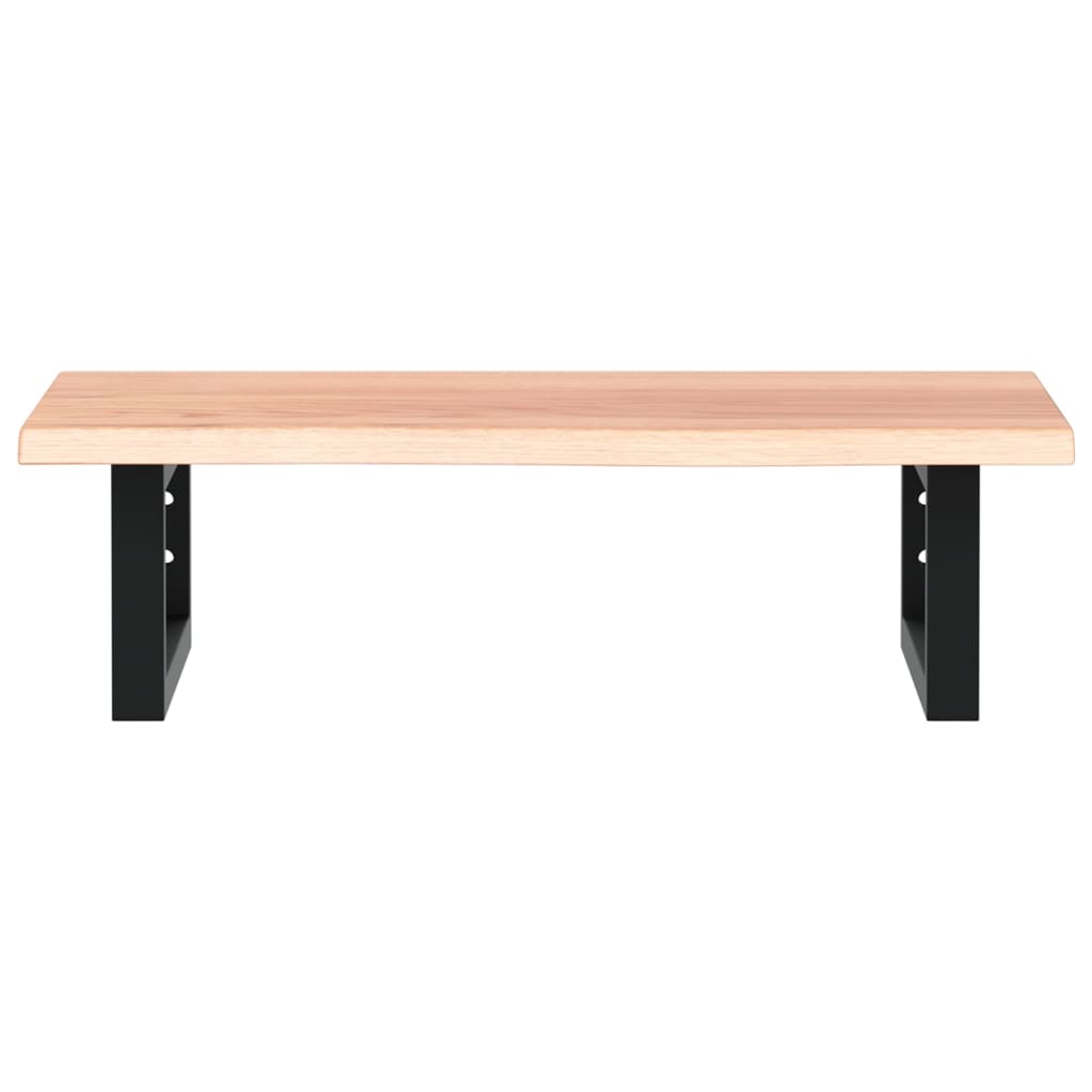 Waschtischplatte mit Halterung Stahl und Massivholz Eiche