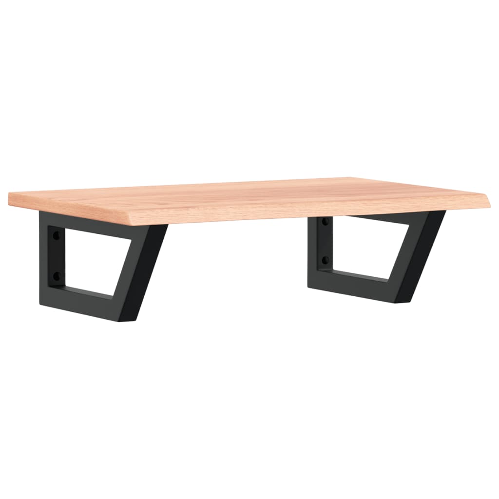 Waschtischplatte mit Halterung Stahl und Massivholz Eiche