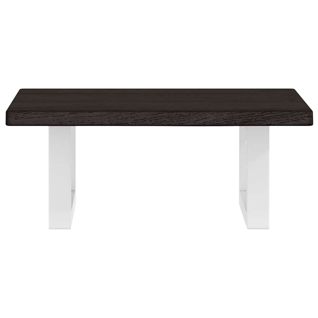 Waschtischplatte mit Halterung Stahl und Massivholz Eiche