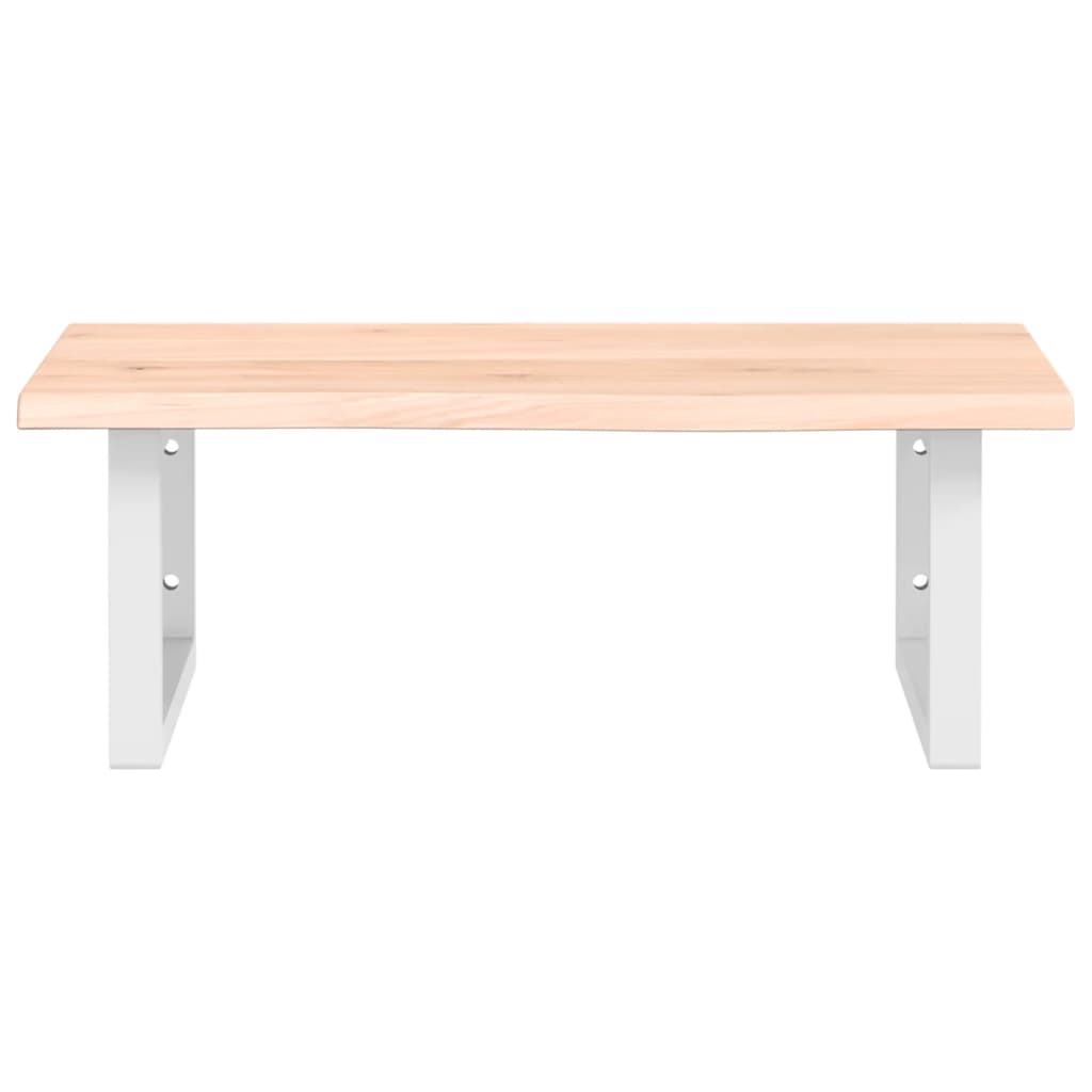 Waschtischplatte mit Halterung Stahl und Massivholz Eiche