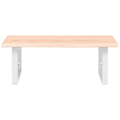 Waschtischplatte mit Halterung Stahl und Massivholz Eiche