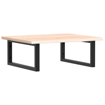 Waschtischplatte mit Halterung Stahl und Massivholz Eiche