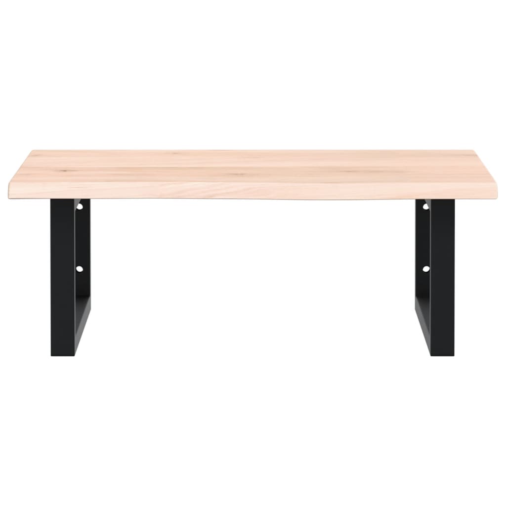 Waschtischplatte mit Halterung Stahl und Massivholz Eiche