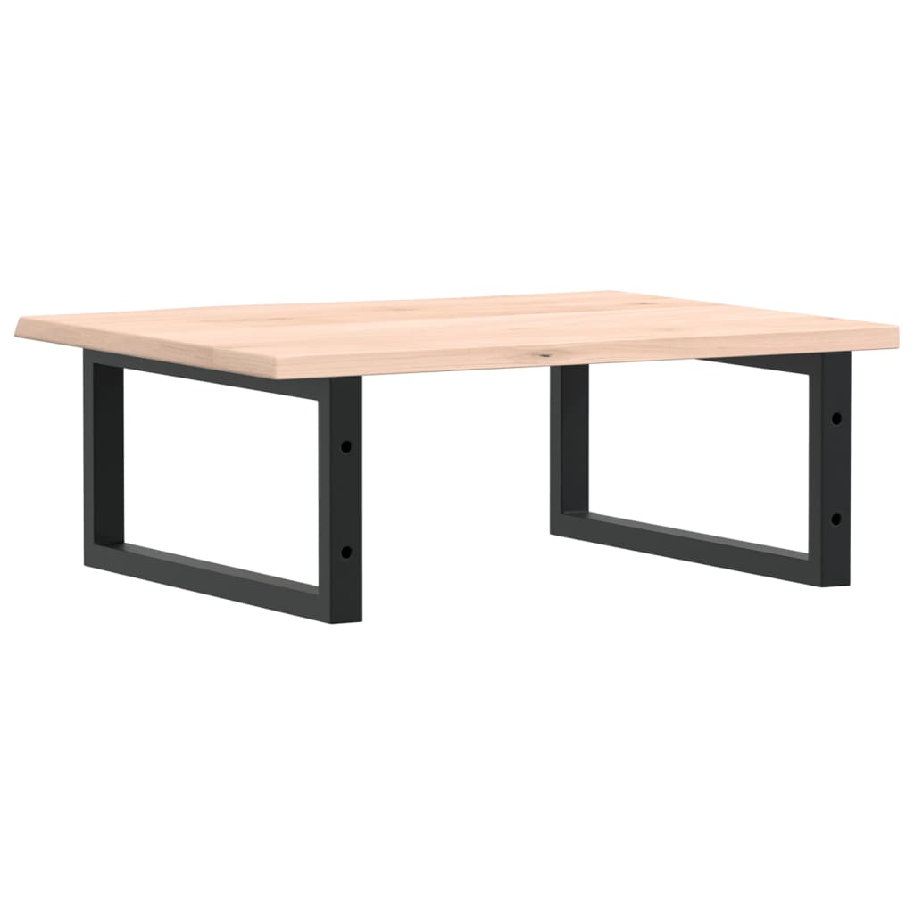 Waschtischplatte mit Halterung Stahl und Massivholz Eiche