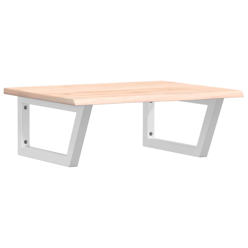 Waschtischplatte mit Halterung Stahl und Massivholz Eiche