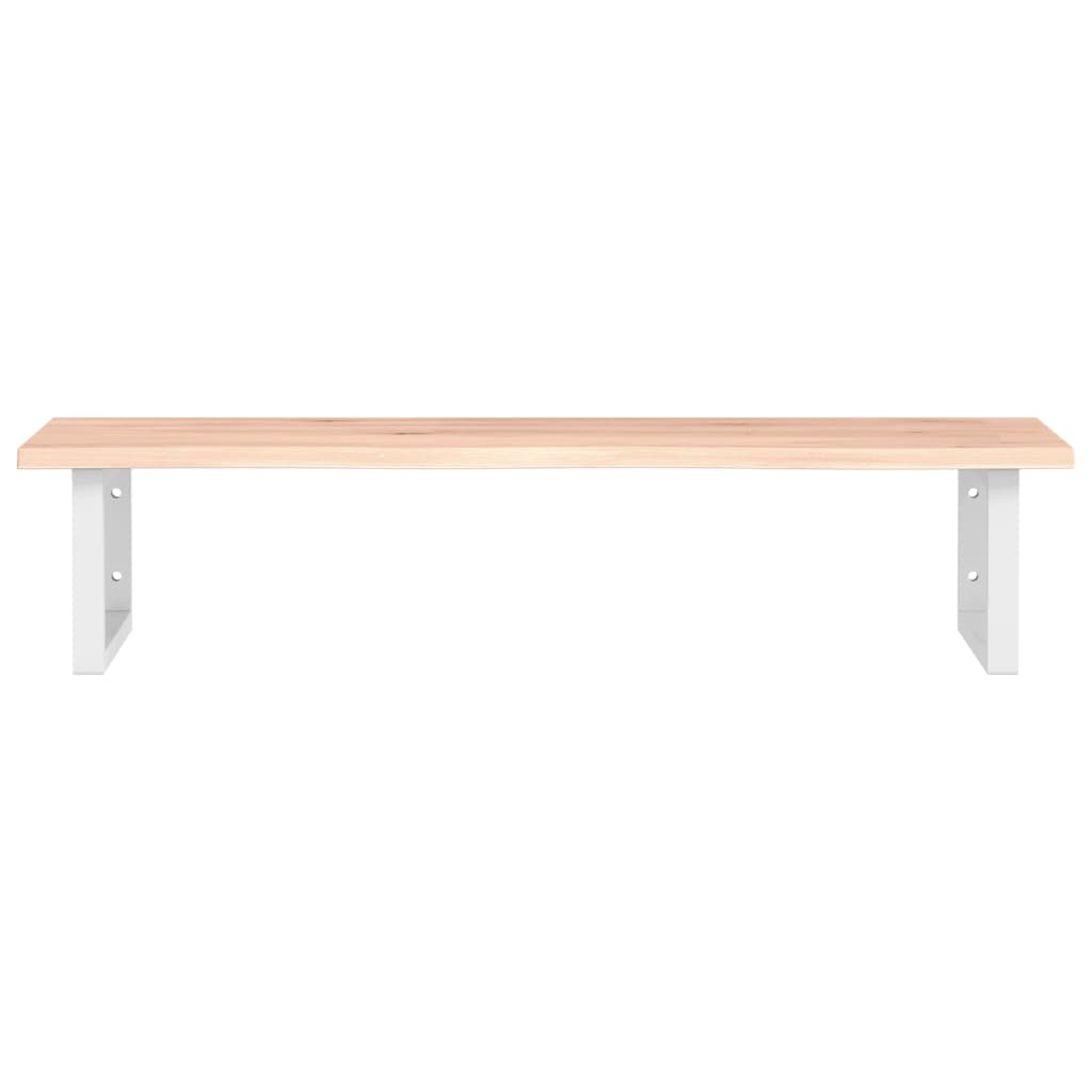 Waschtischplatte mit Halterung Stahl und Massivholz Eiche
