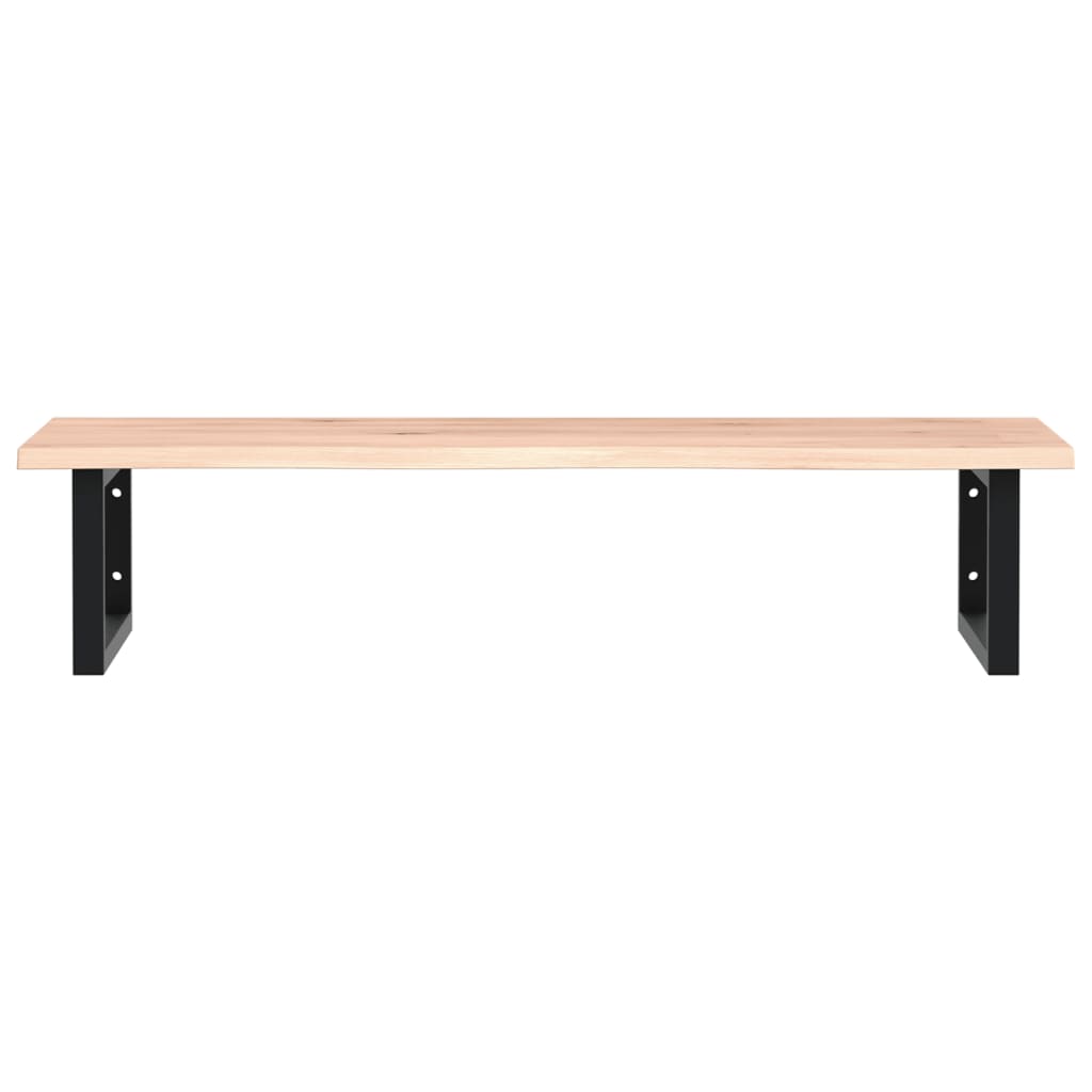 Waschtischplatte mit Halterung Stahl und Massivholz Eiche