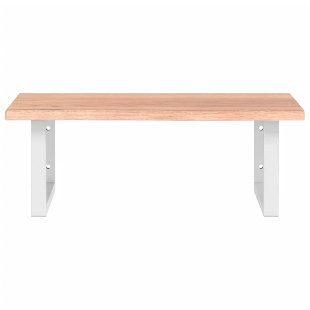 Waschtischplatte mit Halterung Stahl und Massivholz Eiche