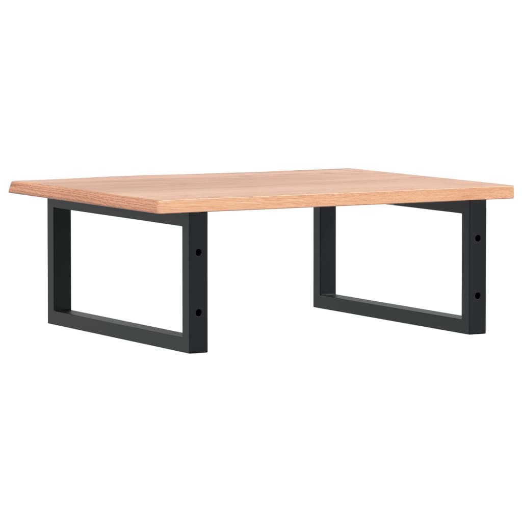 Waschtischplatte mit Halterung Stahl und Massivholz Eiche