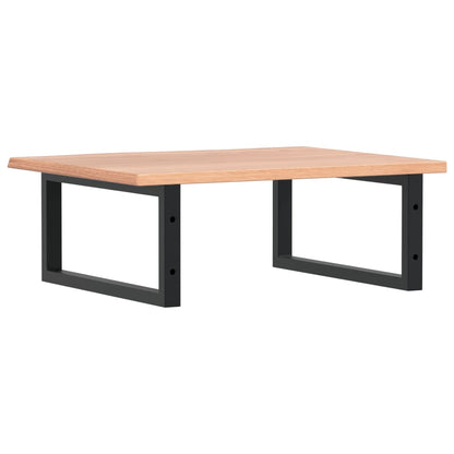 Waschtischplatte mit Halterung Stahl und Massivholz Eiche