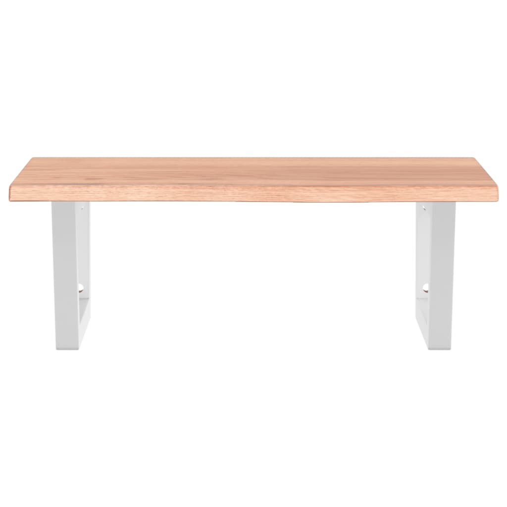 Waschtischplatte mit Halterung Stahl und Massivholz Eiche