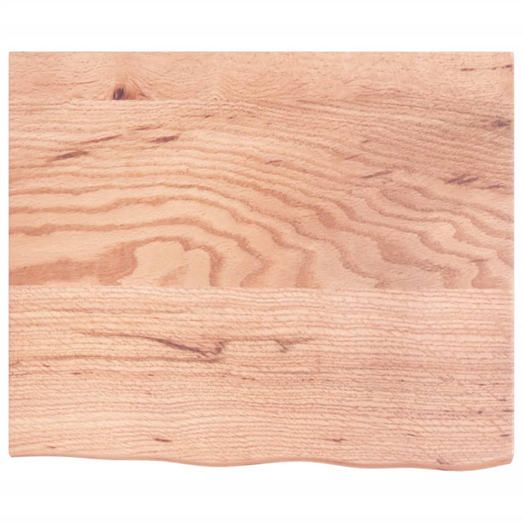 Waschtischplatte mit Halterung Stahl und Massivholz Eiche