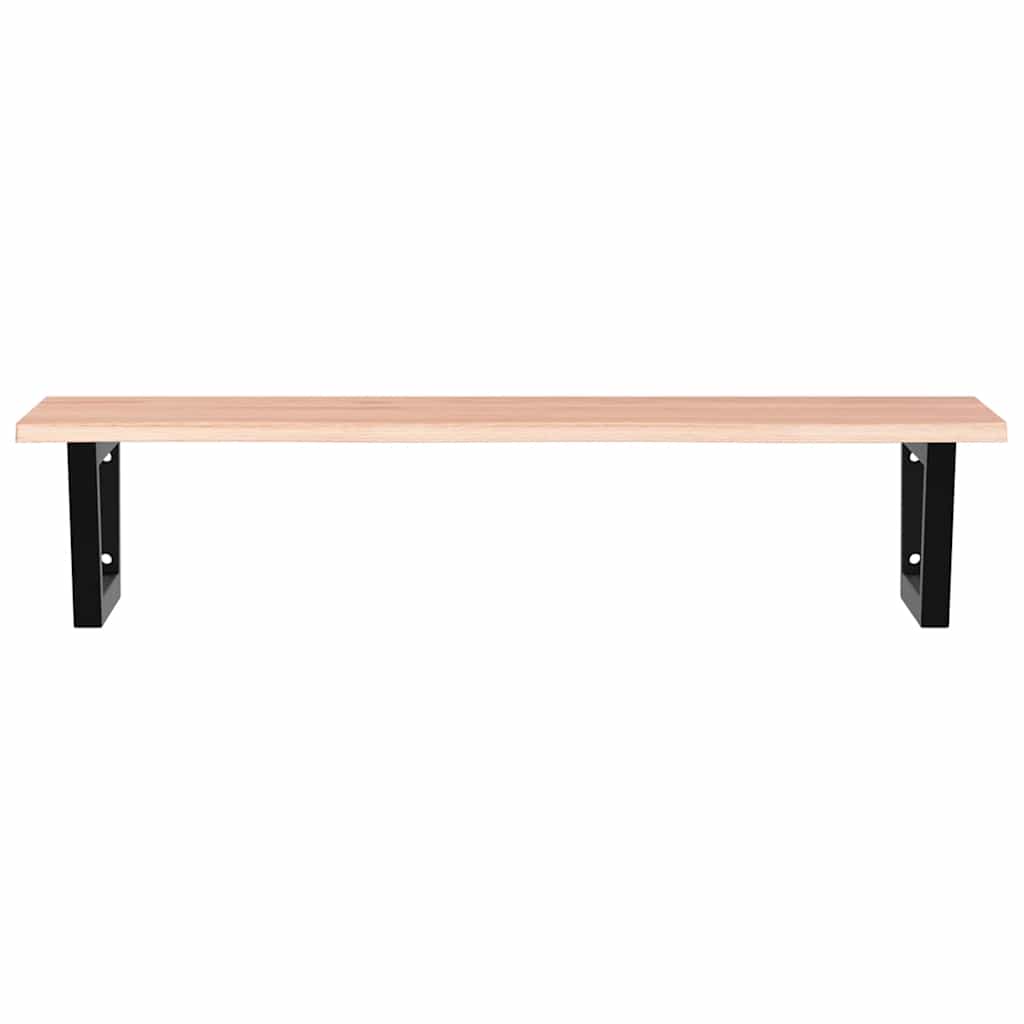 Waschtischplatte mit Halterung Stahl und Massivholz Eiche