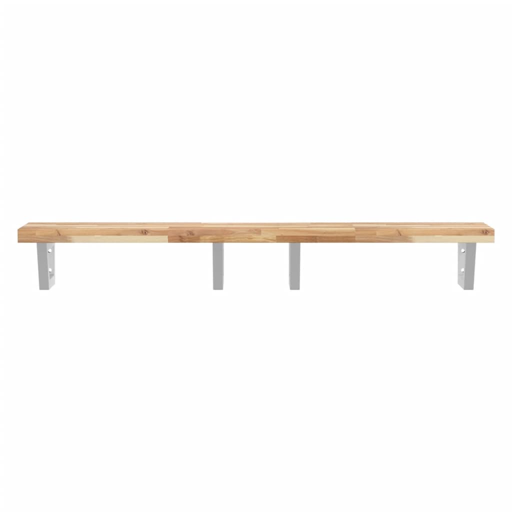 Waschbeckenregal Wandmontage Stahl und Akazienholz