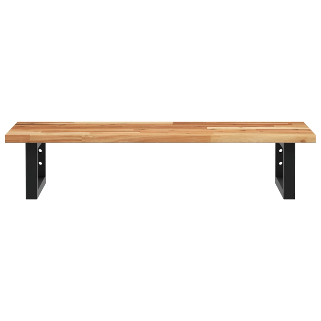 Waschbeckenregal Wandmontage Stahl und Akazienholz