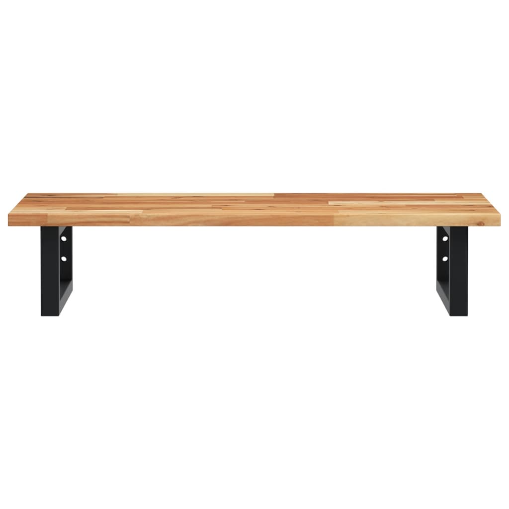Waschbeckenregal Wandmontage Stahl und Akazienholz
