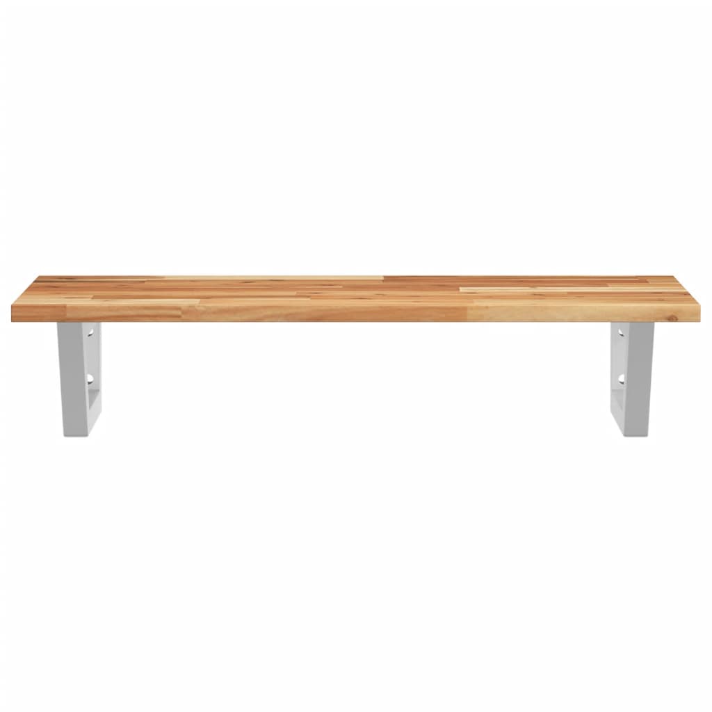Waschbeckenregal Wandmontage Stahl und Akazienholz