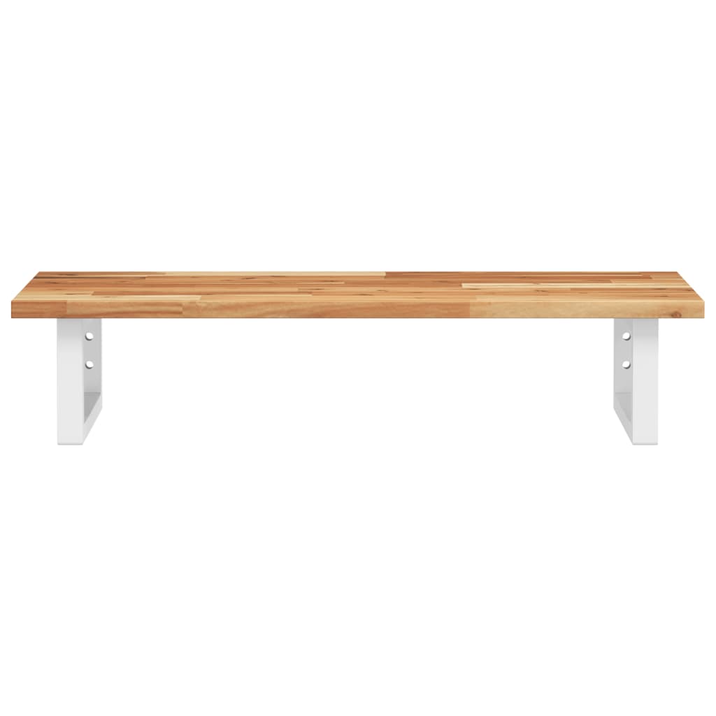 Waschbeckenregal Wandmontage Stahl und Akazienholz