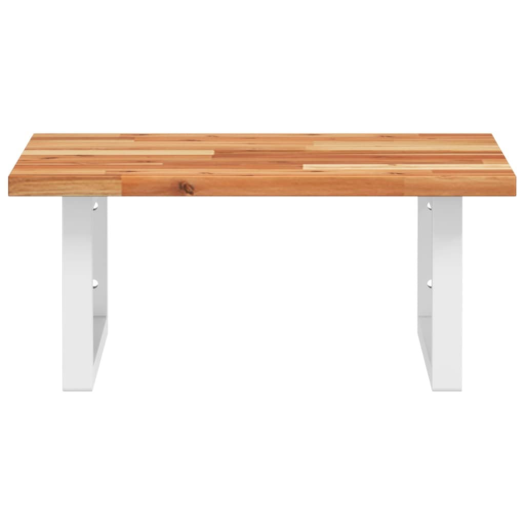 Waschbeckenregal Wandmontage Stahl und Akazienholz