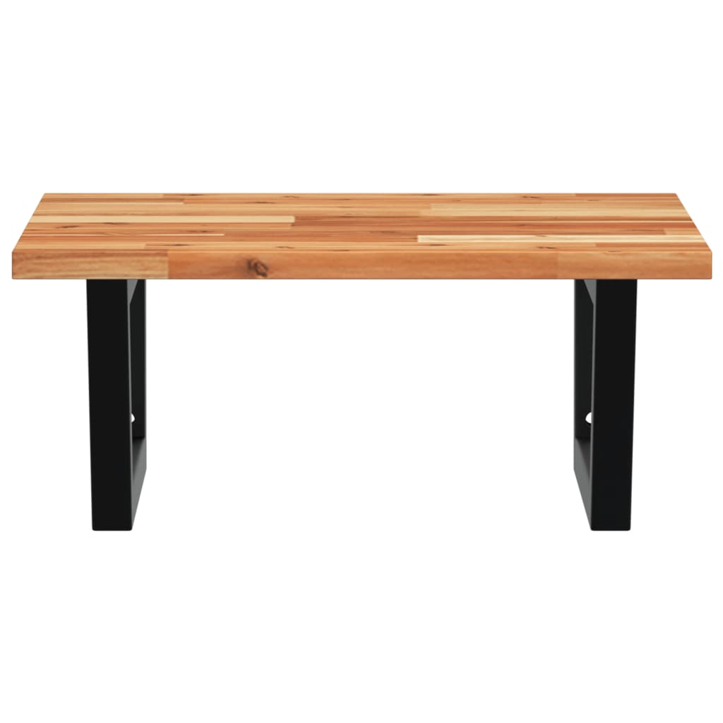 Waschbeckenregal Wandmontage Stahl und Akazienholz